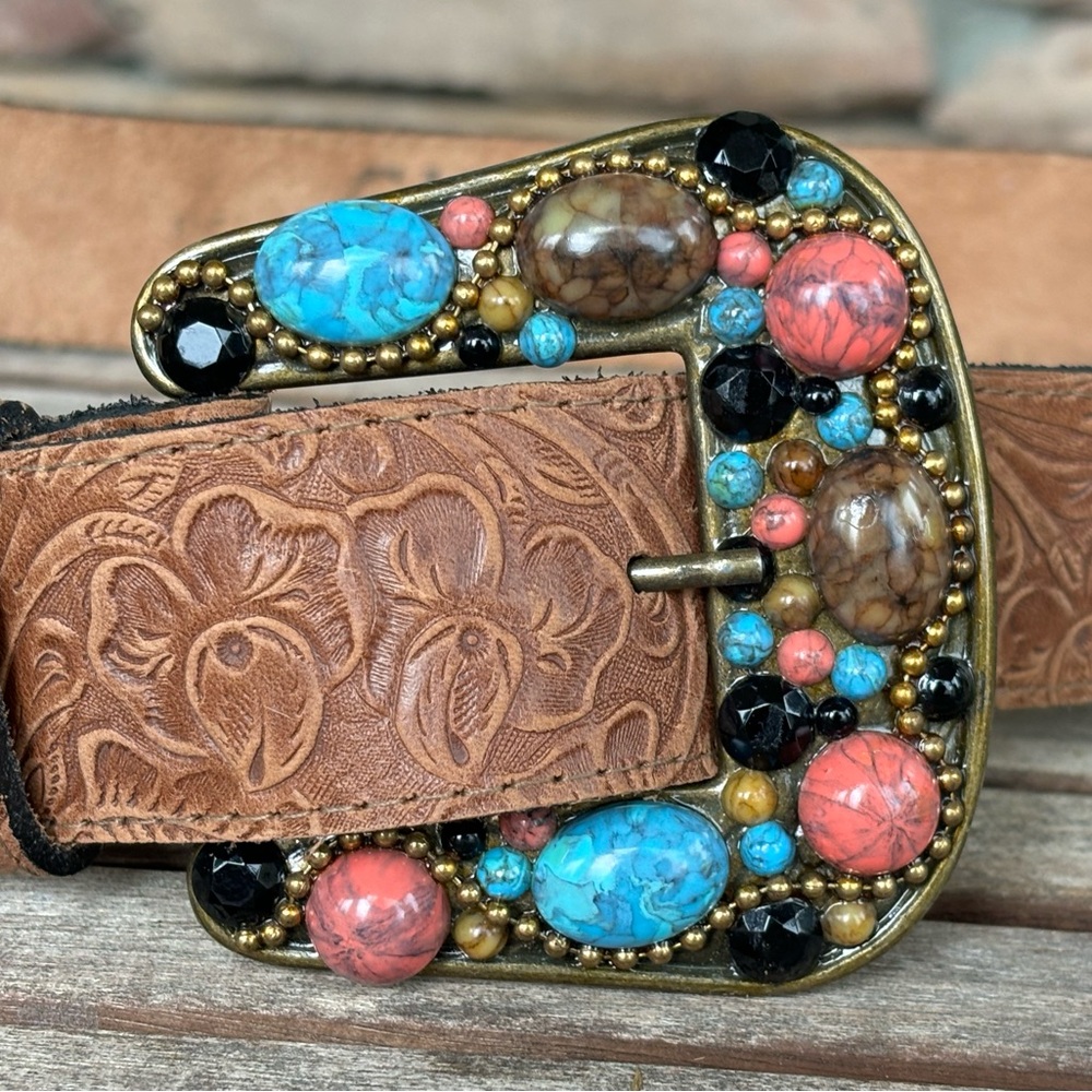Vintage 90s Western Leather Belt